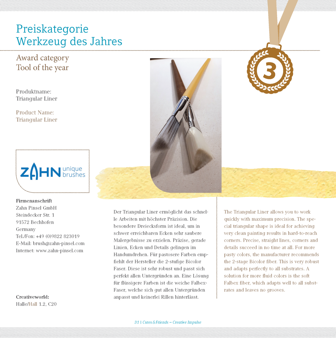 Creative Impulse Award Triangular liner brush series