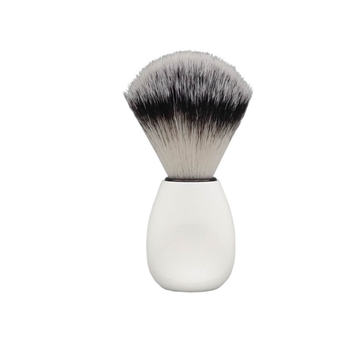 Shaving brush sythetic 3-band white handle with grip zone
