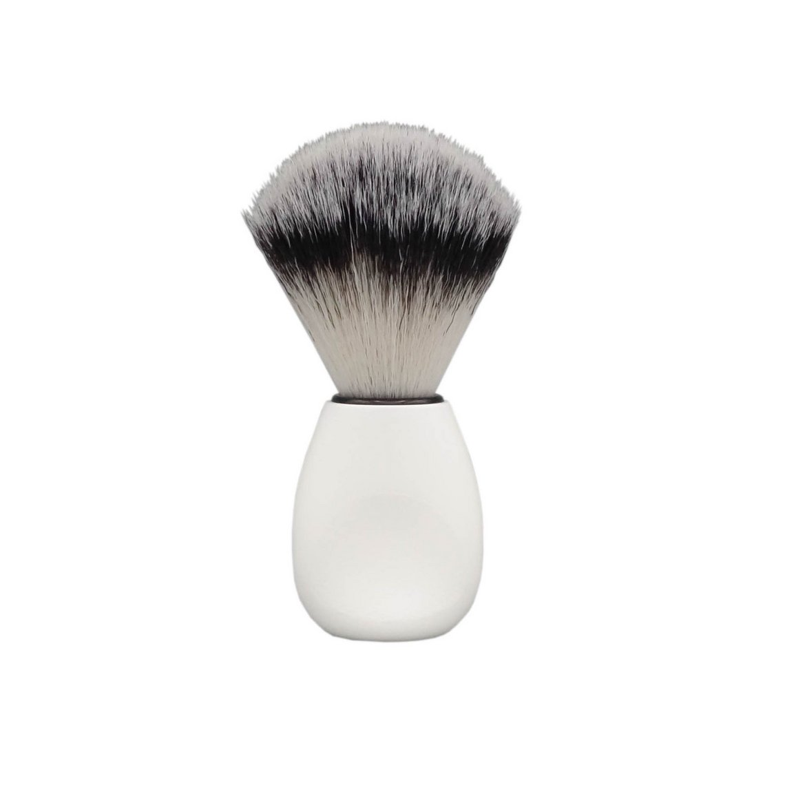 Shaving brush sythetic 3-band white handle with grip zone