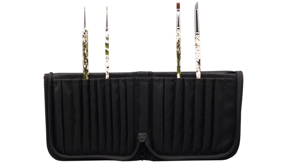 brush bag with colonel military camouflage brushes