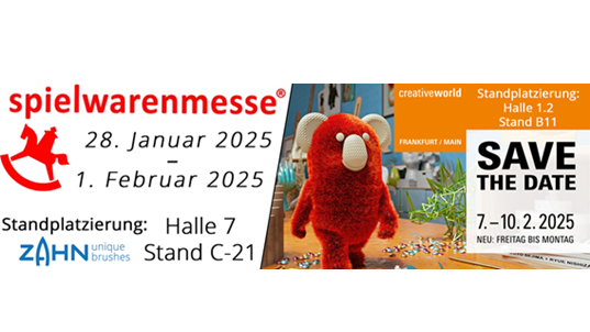 Save the date trade shows 2025 Zahn Pinsel GmbH