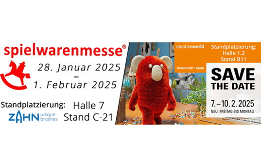 Save the date Messen 2025 Zahn Pinsel GmbH