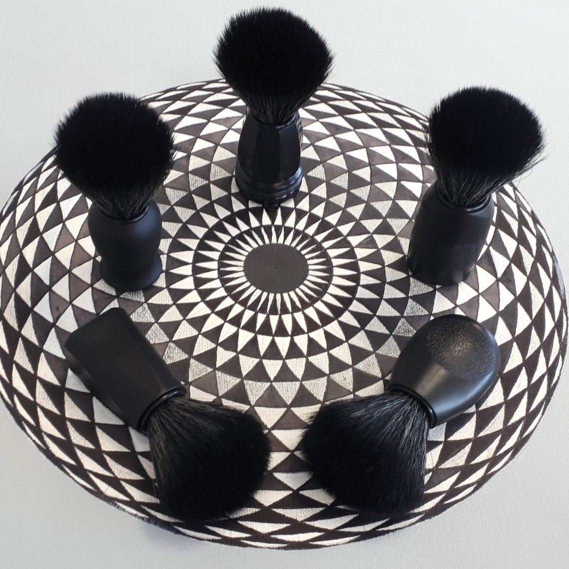 Shaving brushes ALL BLACK with different handles